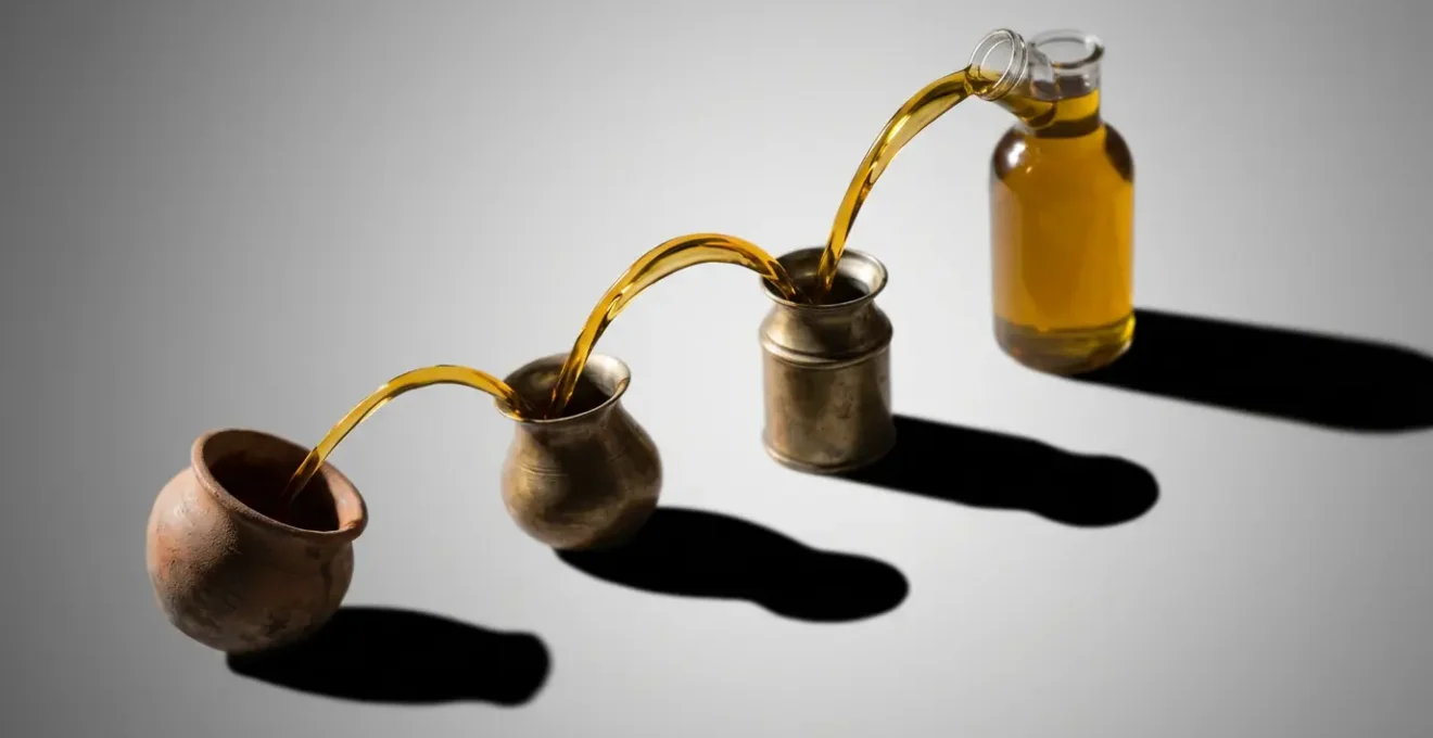 Schéma visuel de la chaîne de valeur de l'huile d'olive du moulin au consommateur