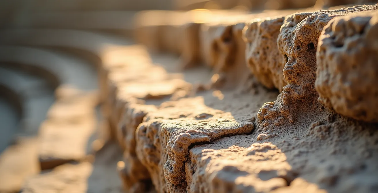 Vue comparative montrant l'état de conservation du Colisée de Rome et de l'amphithéâtre d'El Jem
