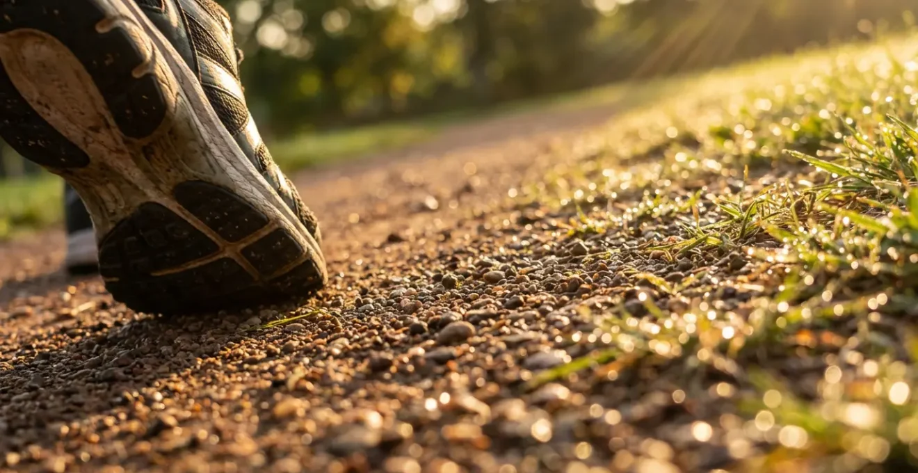 Joggeurs dans les allées verdoyantes du parc du Belvédère au lever du soleil